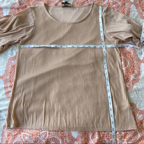 NWT Anthro W5 blush pink sparkly ruffle sleeve top - Picture 11 of 11